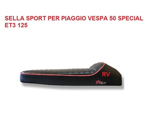 Sella nera sport bordino - bordino, rosso